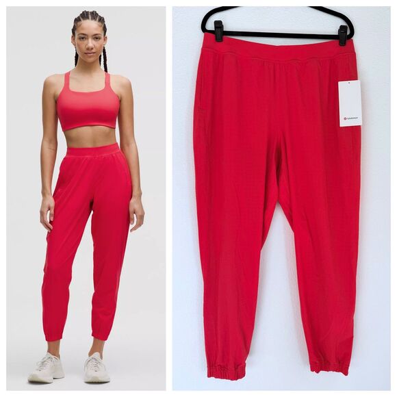 NWT Lululemon Women's Adapted State Perforated HR Jogger in Red Glow Size 14 - Picture 1 of 16